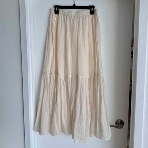 Banana Republic Off-white Linen Midi Skirt